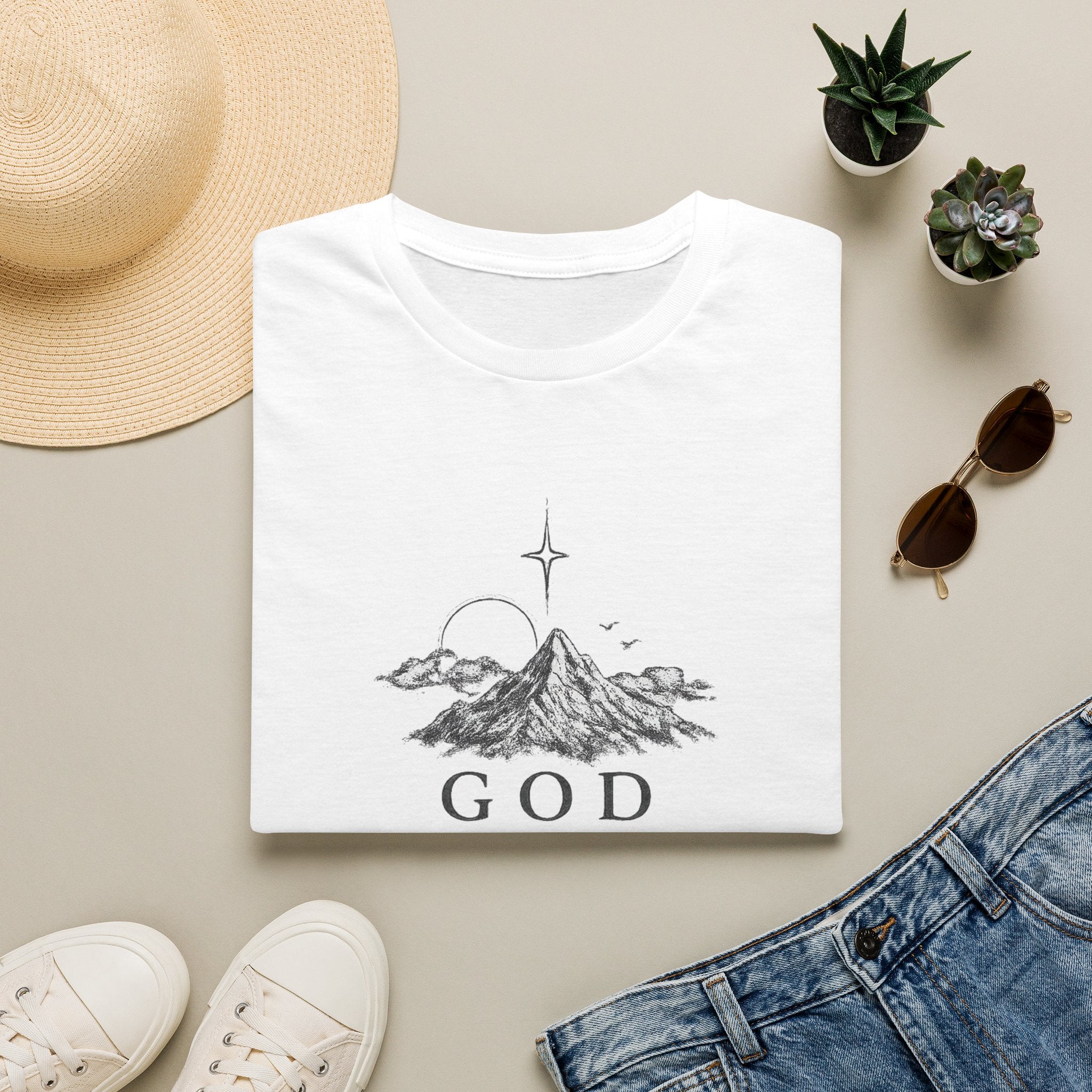 God Mountain Graphic Tee — Psalm 91 Inspirational Christian T-Shirt