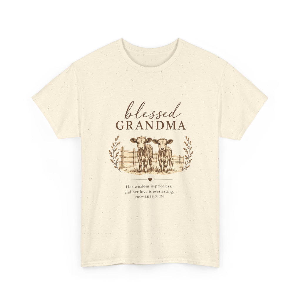 Blessed Grandma Tee – Farmhouse Cow Design, Mother's Day Gift