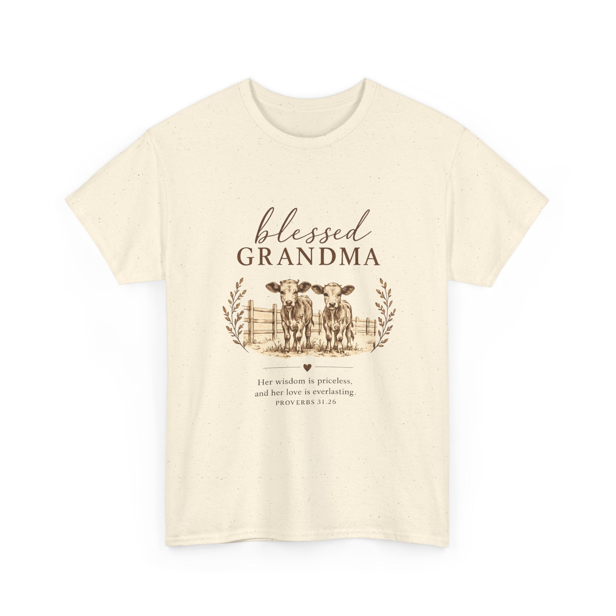 Blessed Grandma Tee – Farmhouse Cow Design, Mother's Day Gift