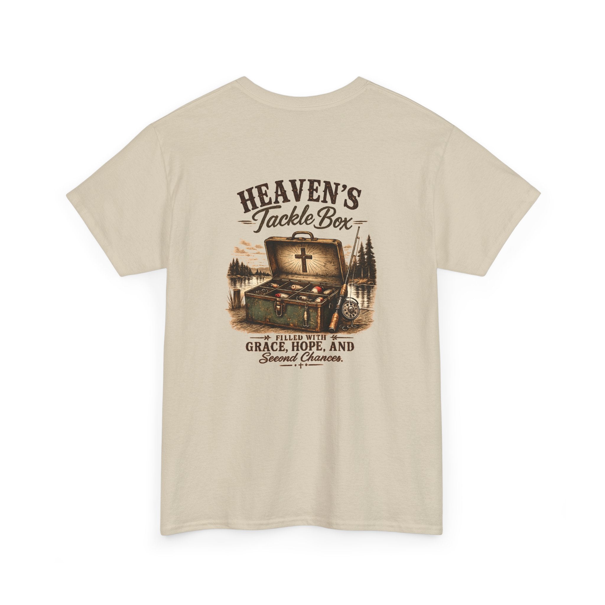 Heaven's Tackle Box T-Shirt — Grace, Hope & Faith Fishing Graphic Tee