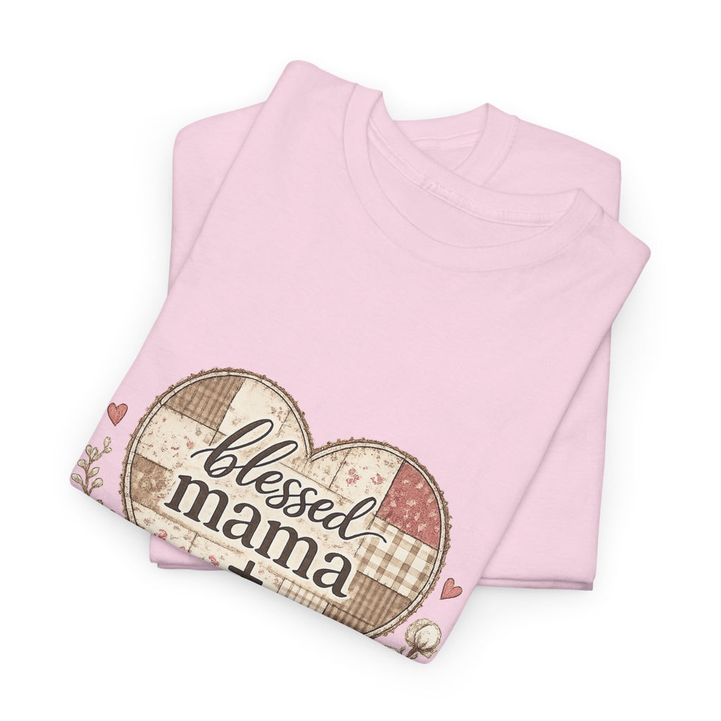 Blessed Mama Heart Tee – Christian Mother's Day Shirt