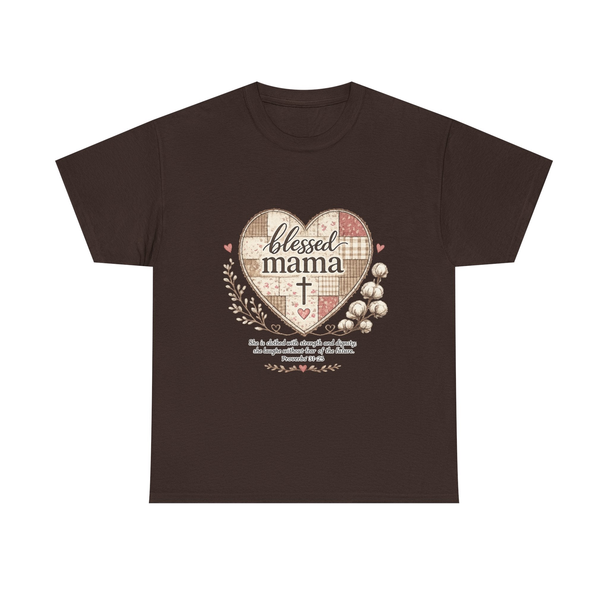 Blessed Mama Heart Tee — Christian Mother's Day Shirt