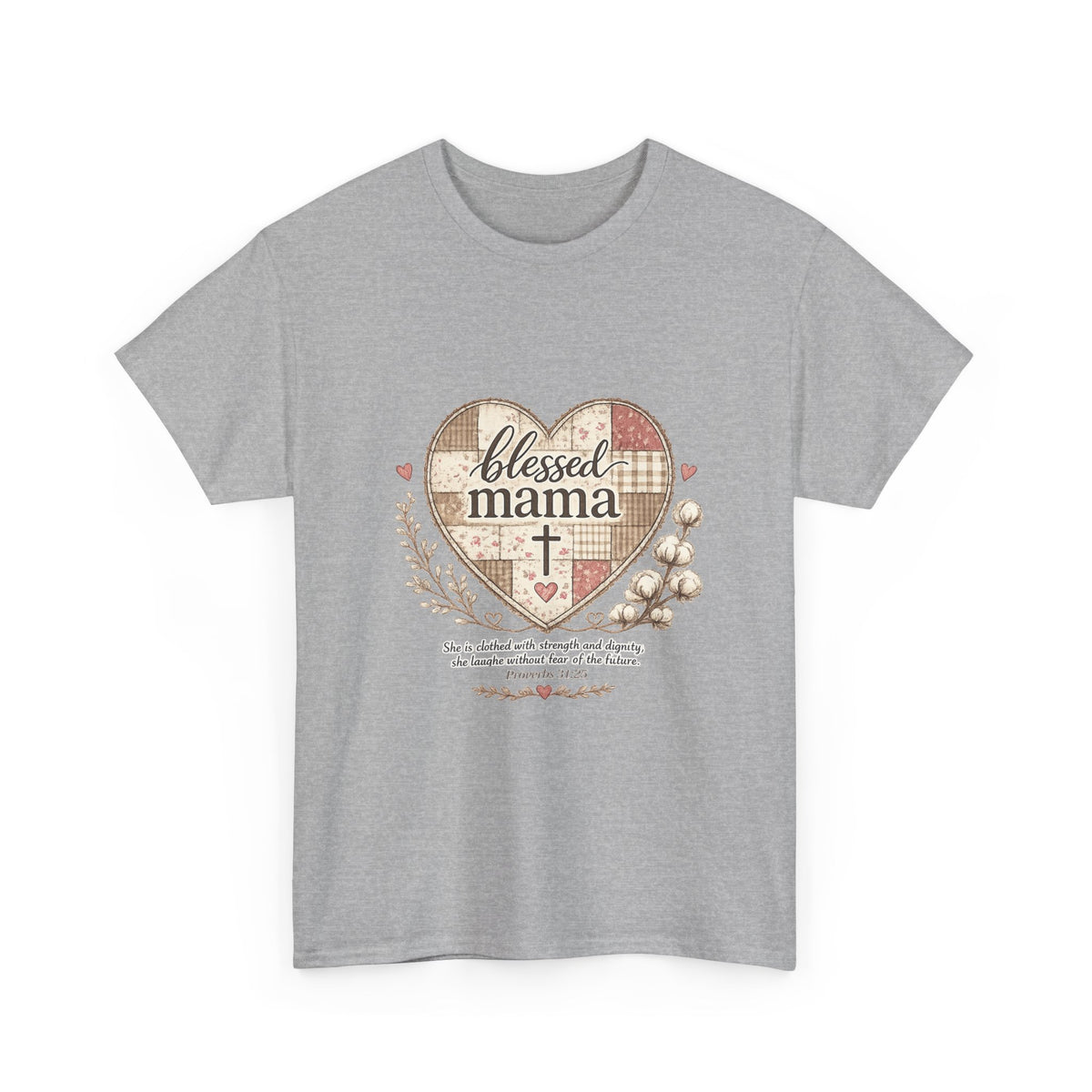 Blessed Mama Heart Tee – Christian Mother's Day Shirt