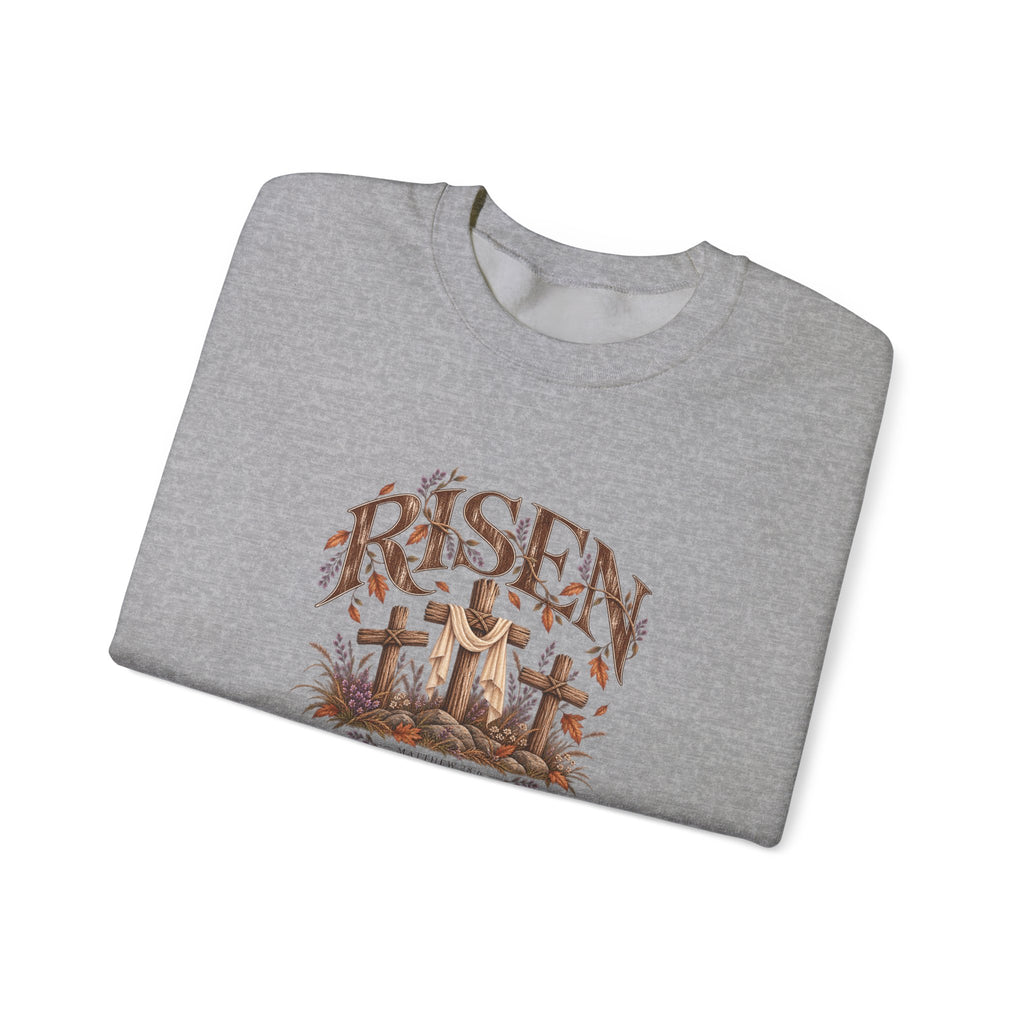 Risen Crewneck Sweatshirt — "Risen" Christian Fall Pullover