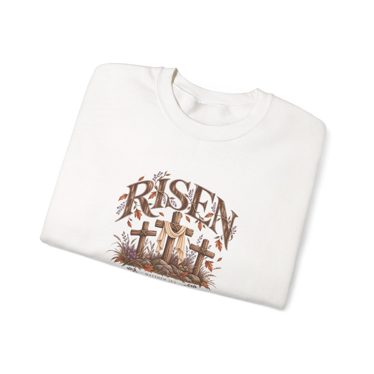 Risen Crewneck Sweatshirt — "Risen" Christian Fall Pullover