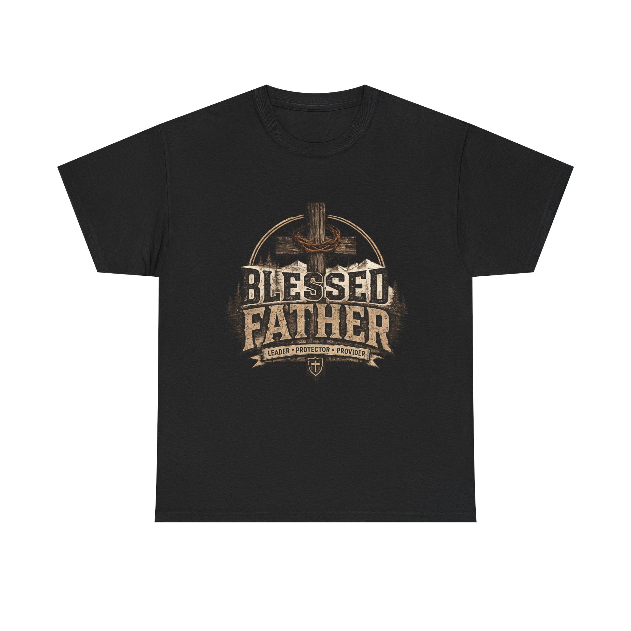 Blessed Father Tee — Christian Cross Dad T-Shirt (Father's Day Gift)