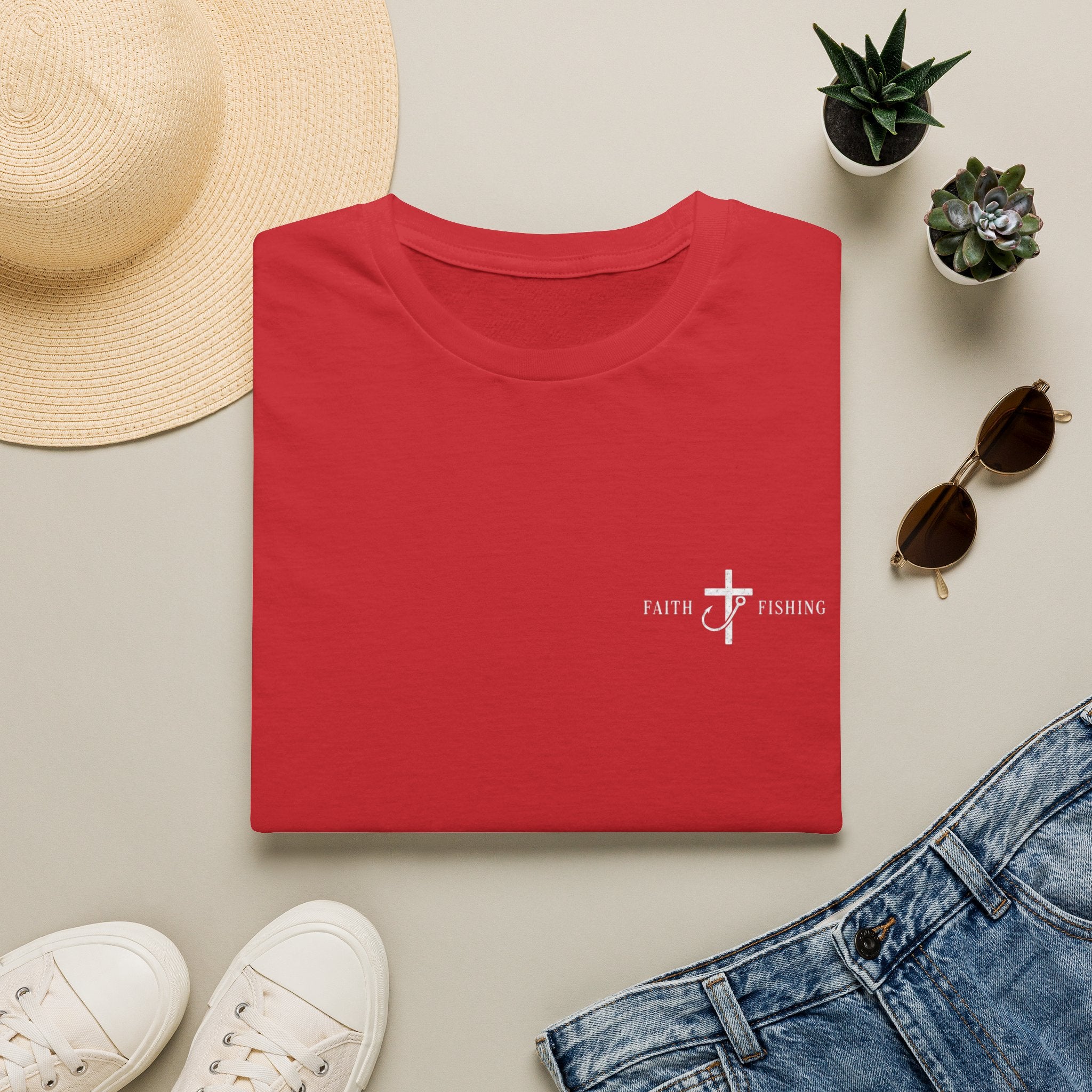 Faith & Fishing Cross T-Shirt — Christian Fishing Tee