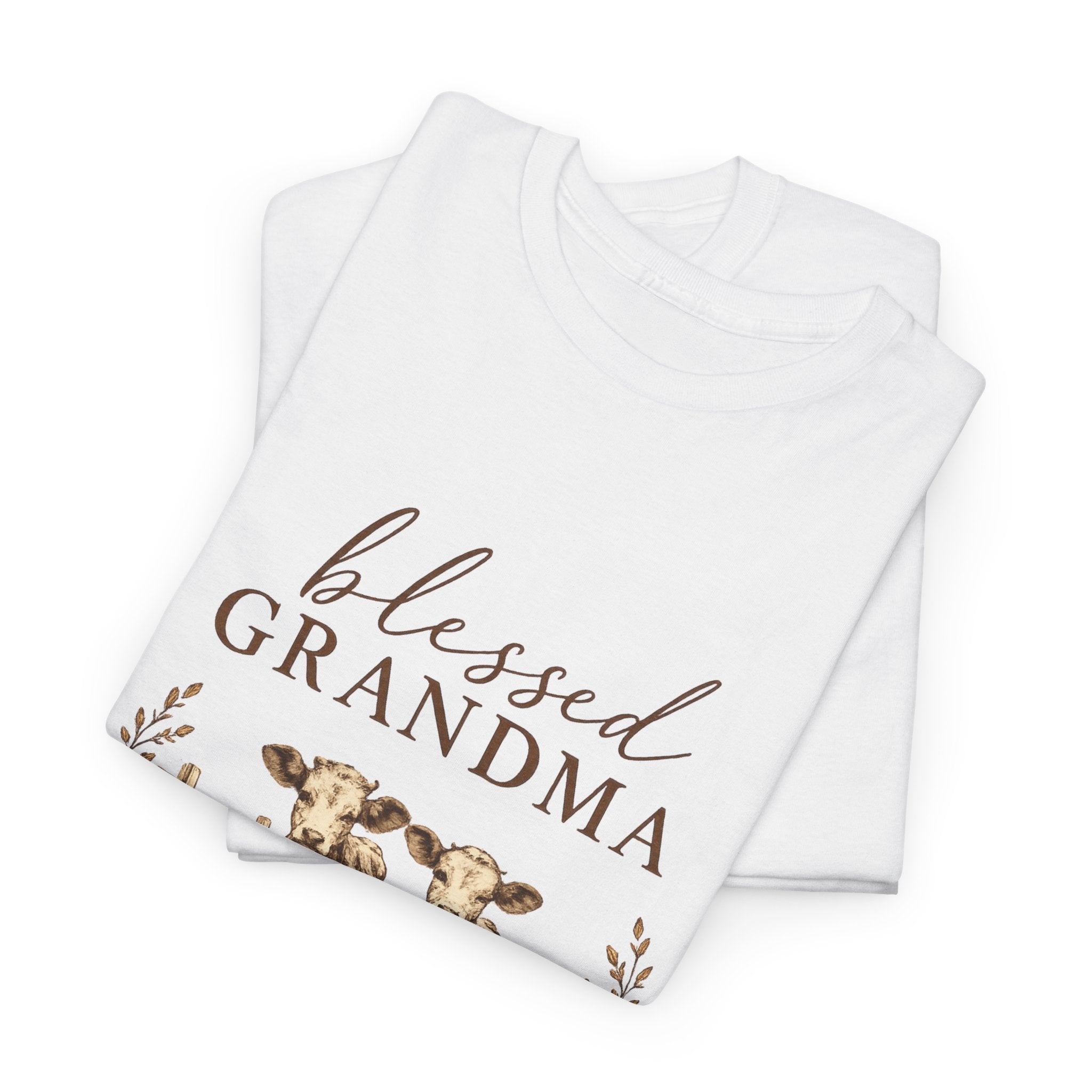 Blessed Grandma Tee – Farmhouse Cow Design, Mother's Day Gift