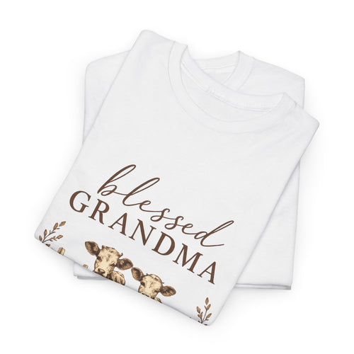 Blessed Grandma Tee – Farmhouse Cow Design, Mother's Day Gift
