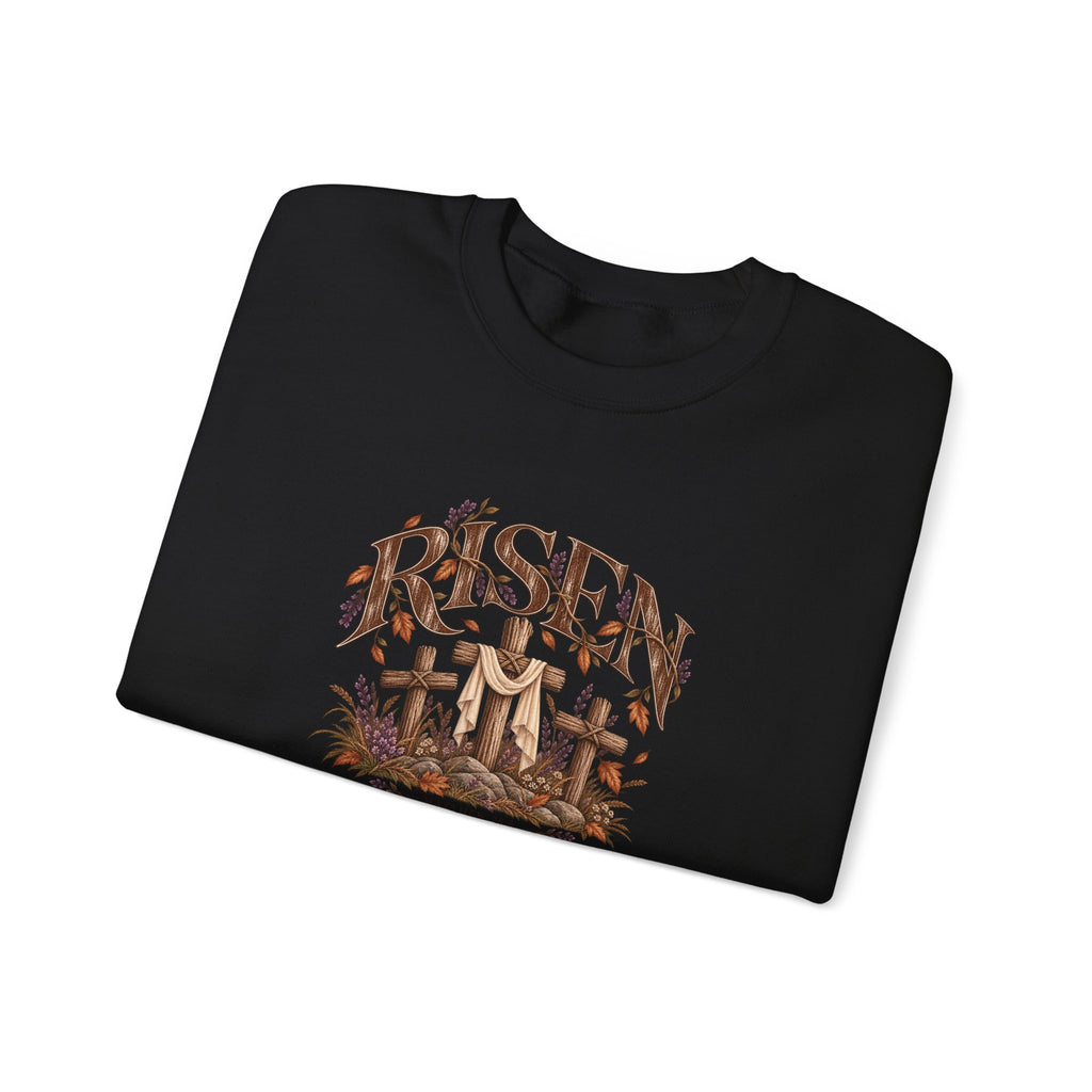 Risen Crewneck Sweatshirt — "Risen" Christian Fall Pullover