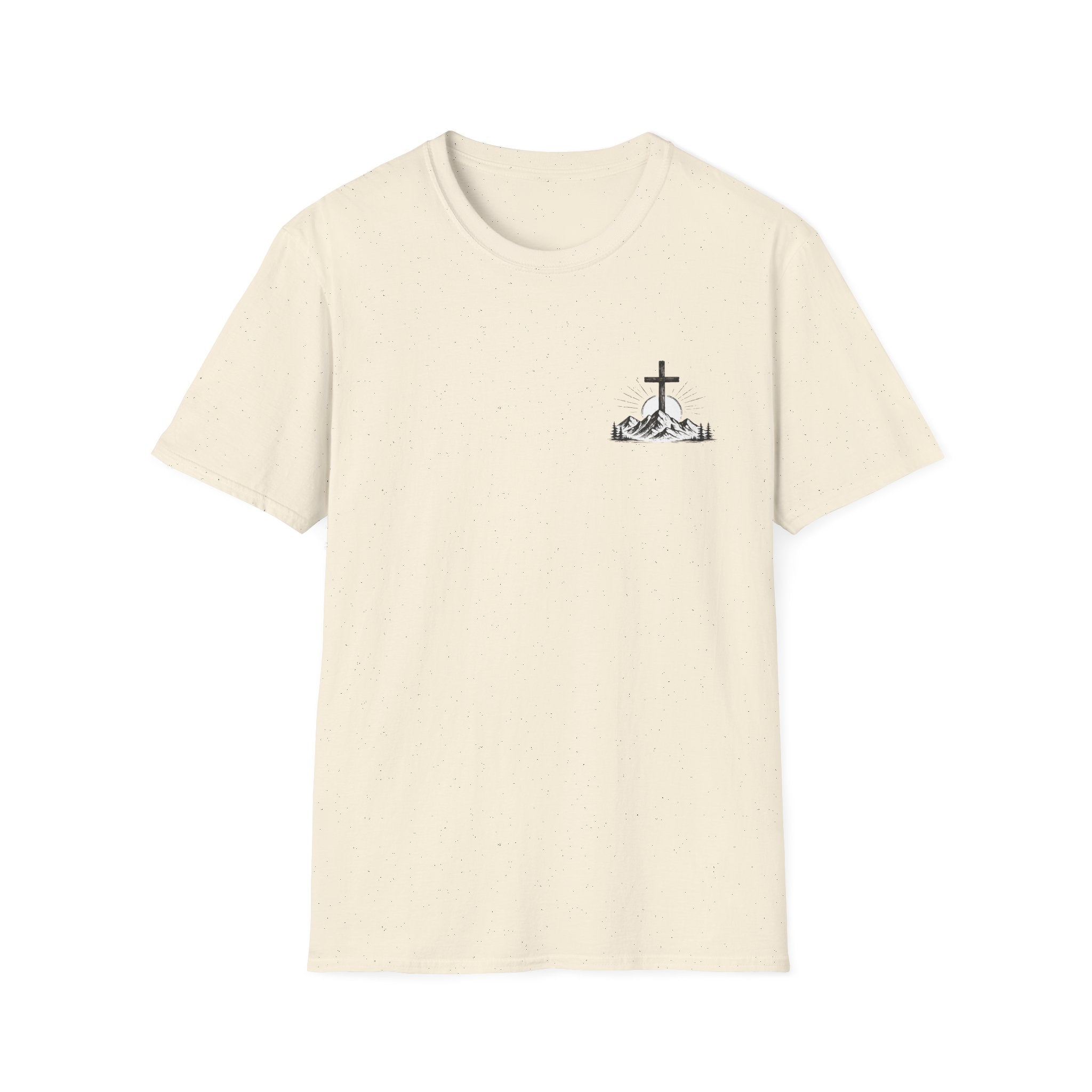 Christian Mountain Cross T-Shirt — Faith & Adventure Minimalist Design