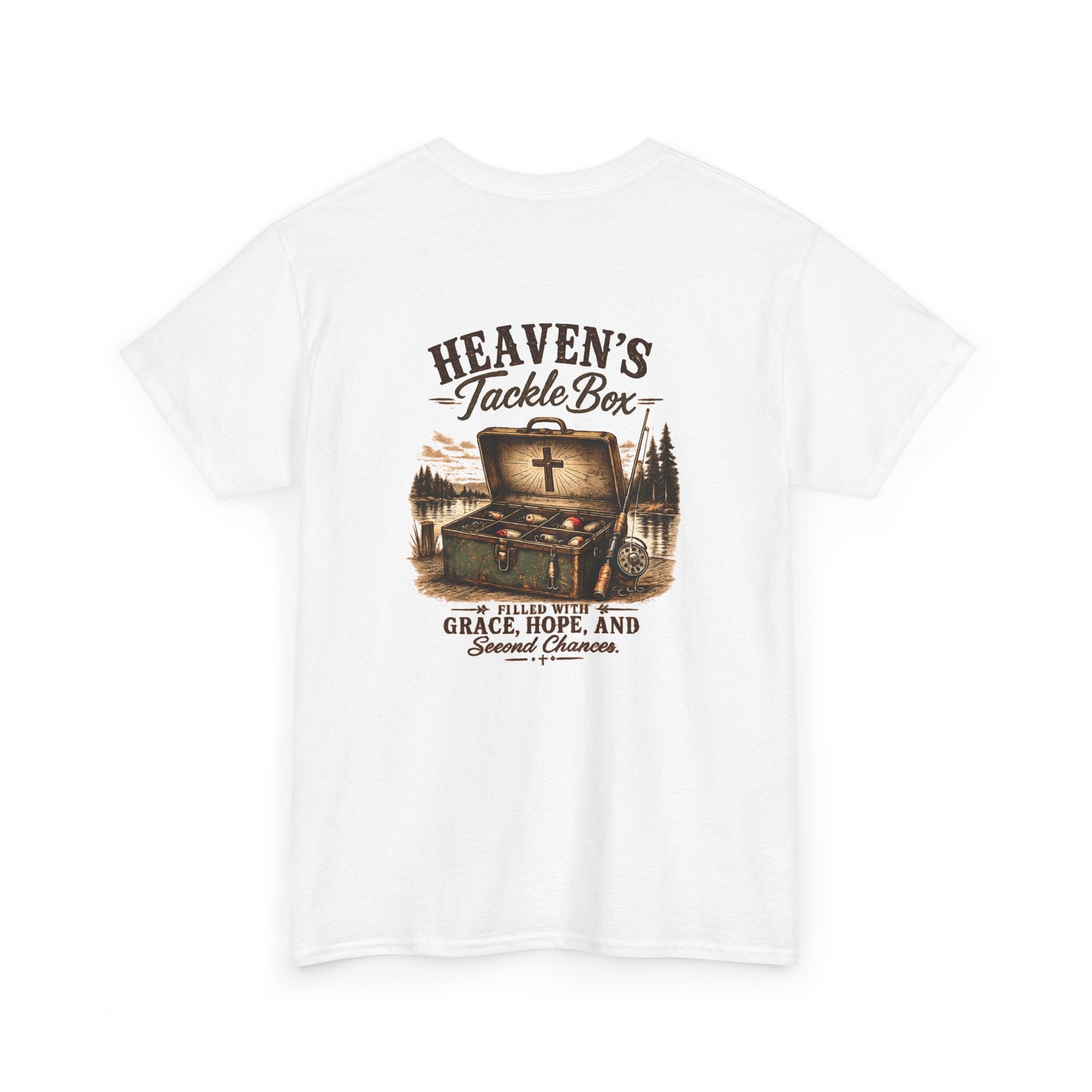 Heaven's Tackle Box T-Shirt — Grace, Hope & Faith Fishing Graphic Tee