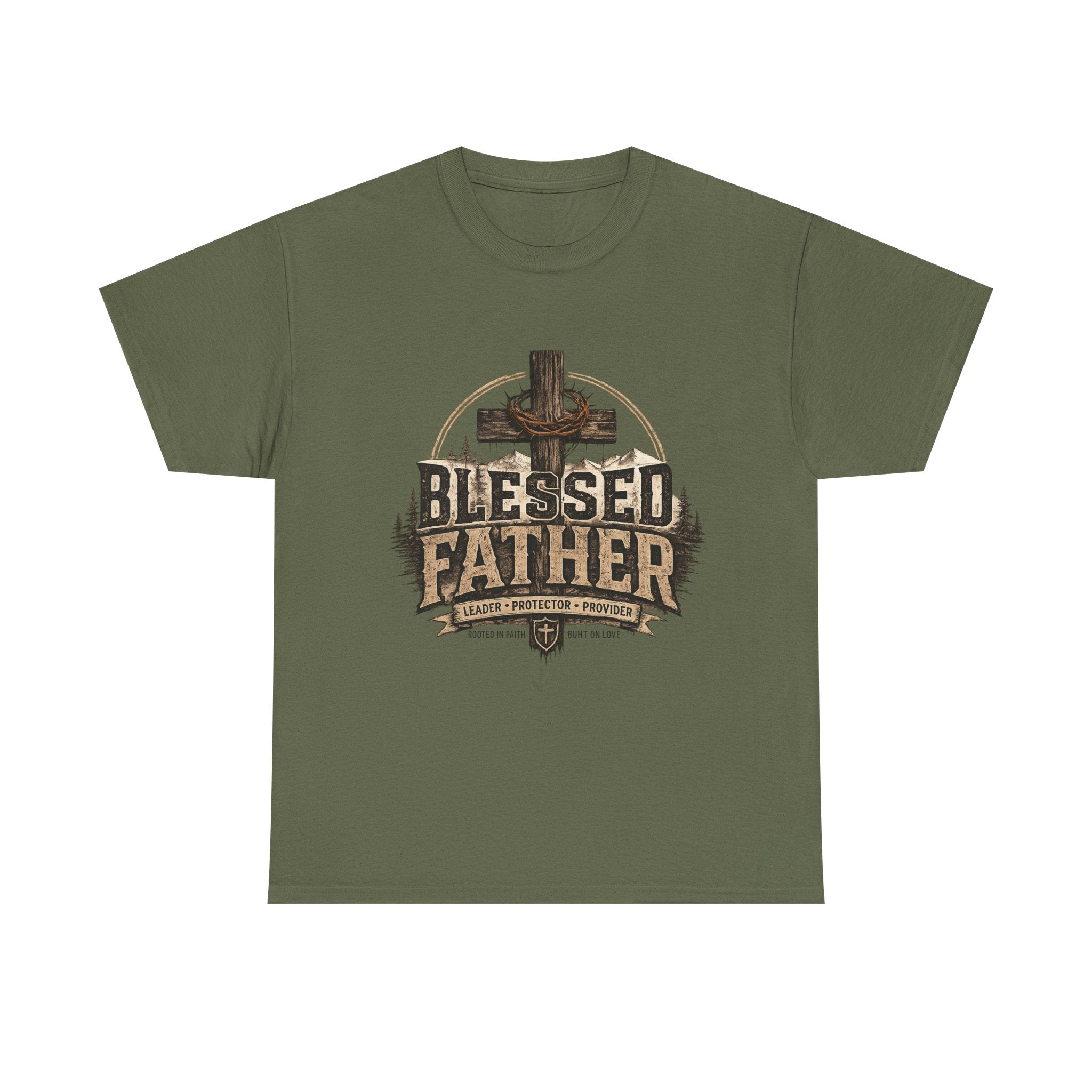 Blessed Father Tee — Christian Cross Dad T-Shirt (Father's Day Gift)