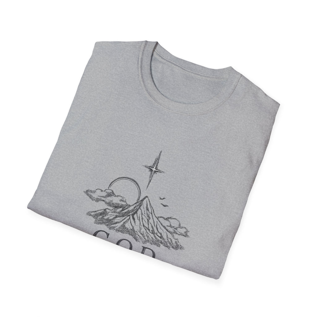 Faith Mountain T-Shirt — "God is Our Refuge" Inspirational Christian Tee