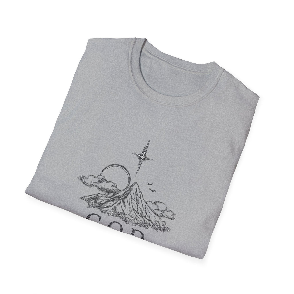 Faith Mountain T-Shirt — "God is Our Refuge" Inspirational Christian Tee