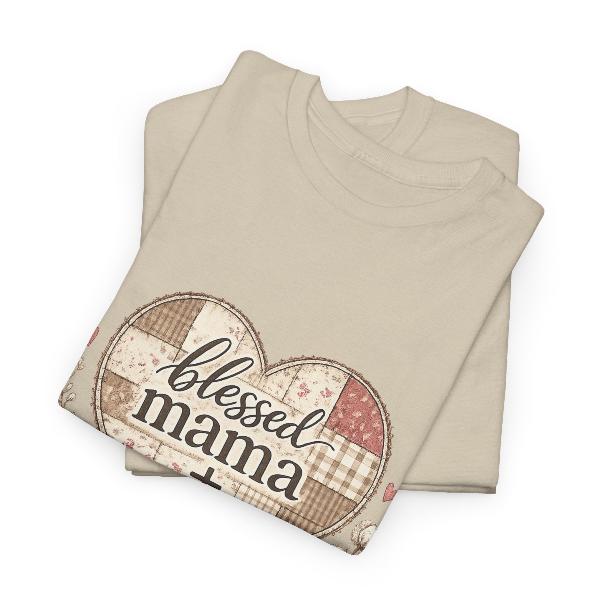 Blessed Mama Heart Tee — Christian Mother's Day Shirt