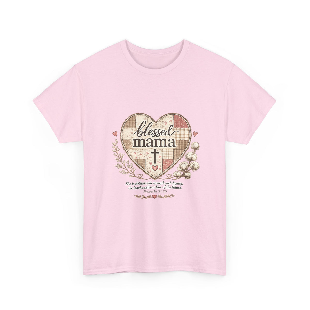 Blessed Mama Heart Tee – Christian Mother's Day Shirt