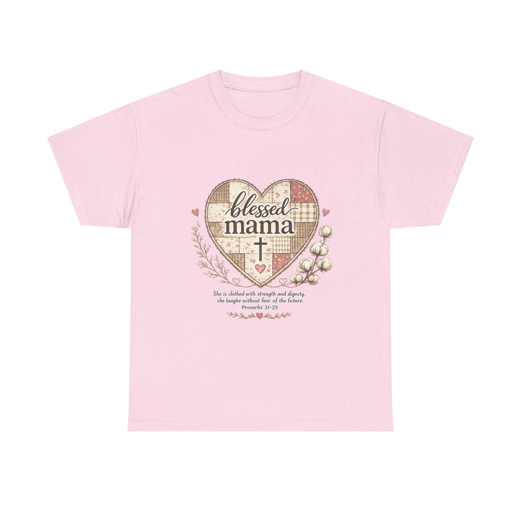 Blessed Mama Heart Tee — Christian Mother's Day Shirt