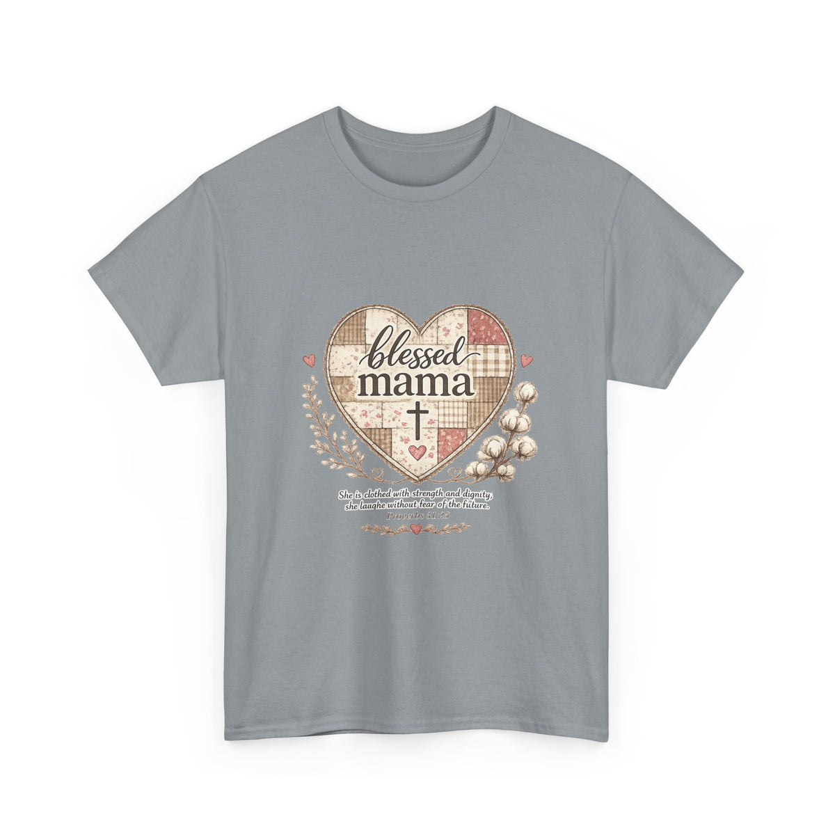 Blessed Mama Heart Tee – Christian Mother's Day Shirt