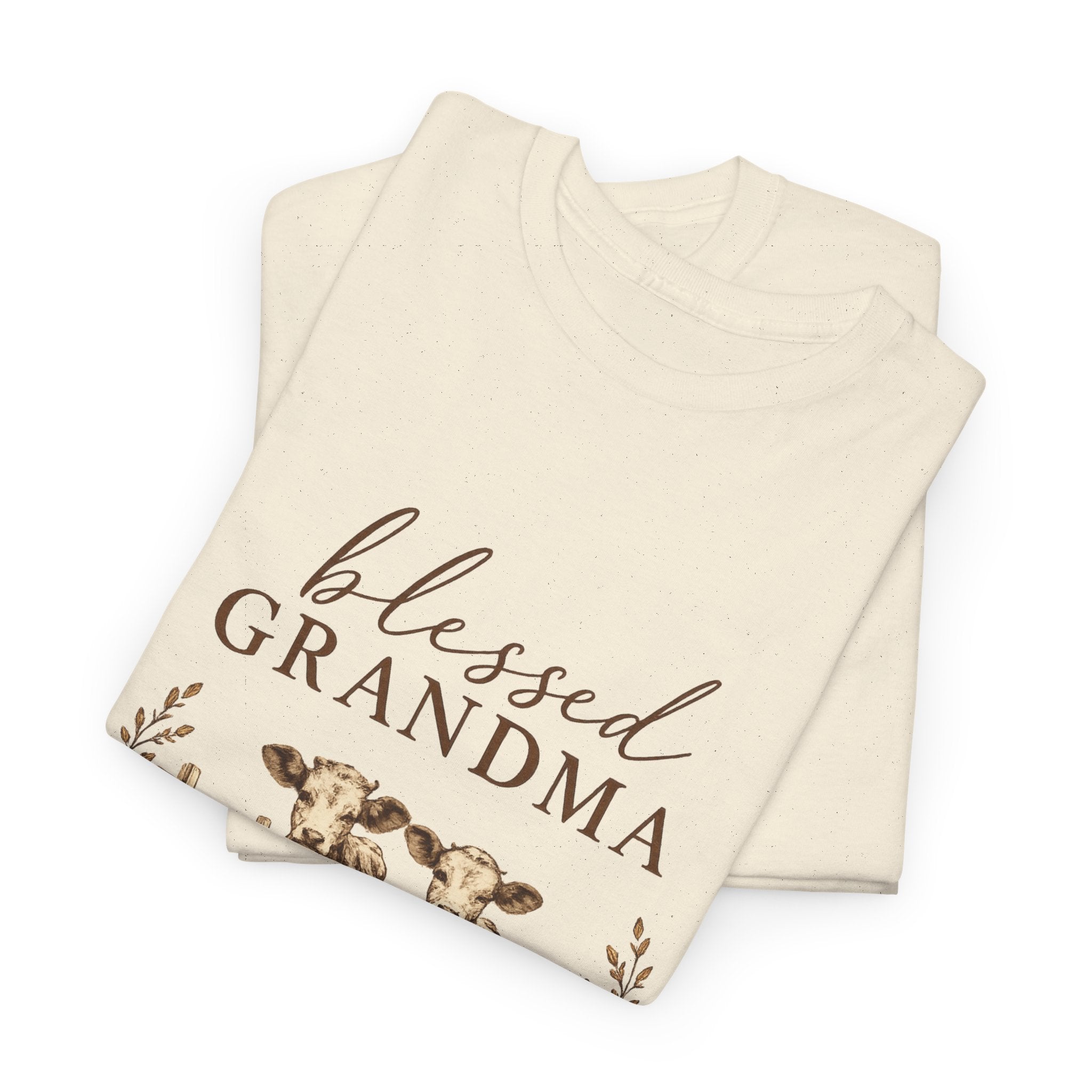 Blessed Grandma Tee – Farmhouse Cow Design, Mother's Day Gift