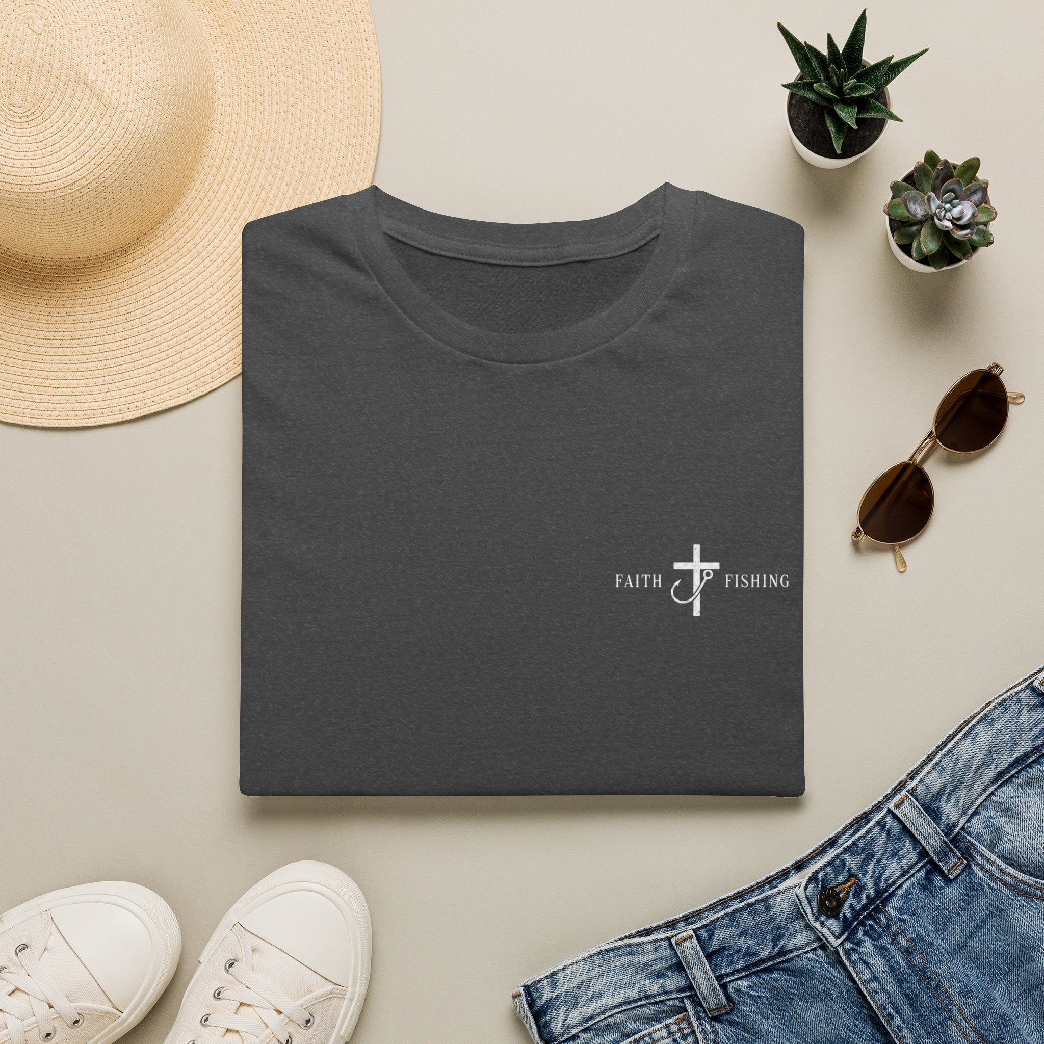 Faith & Fishing Cross T-Shirt — Christian Fishing Tee