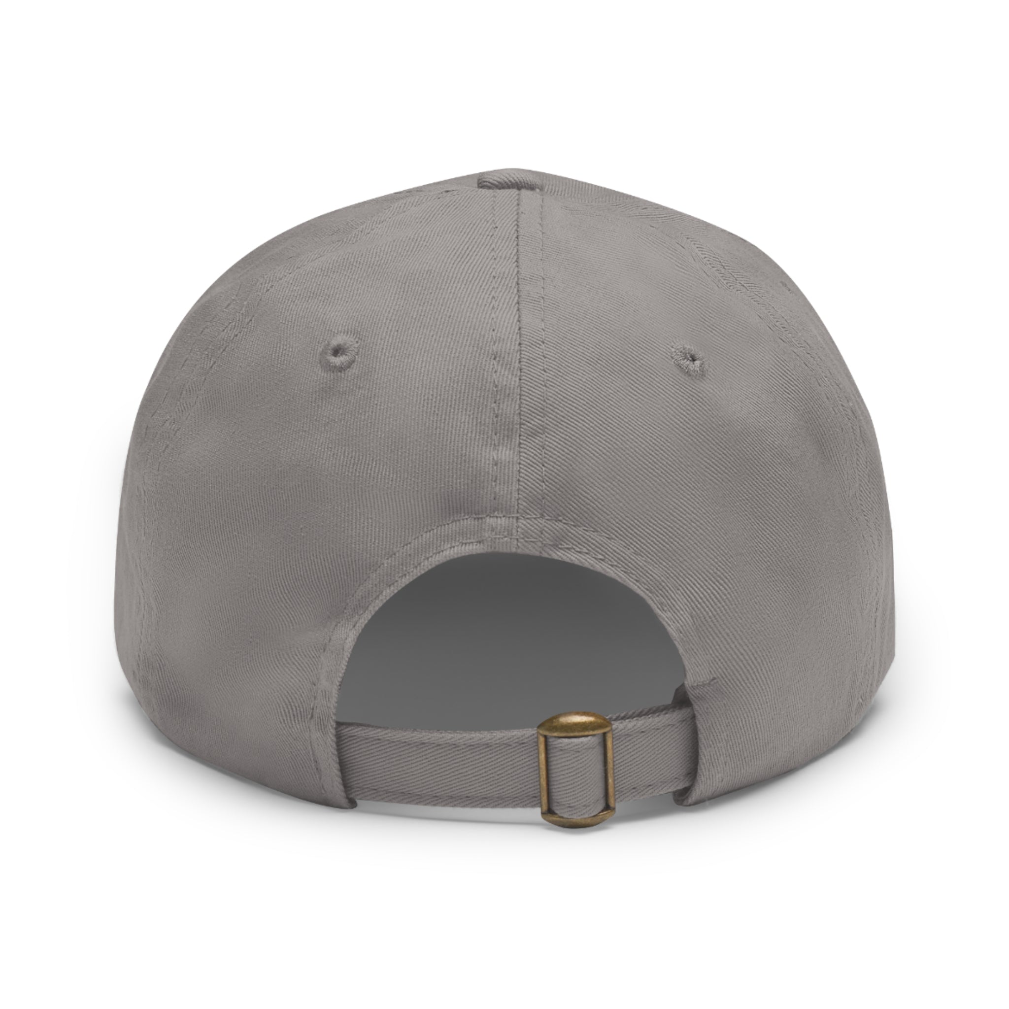 Dad Hat — Round Leather Patch Cross & Flowers Embroidered Design