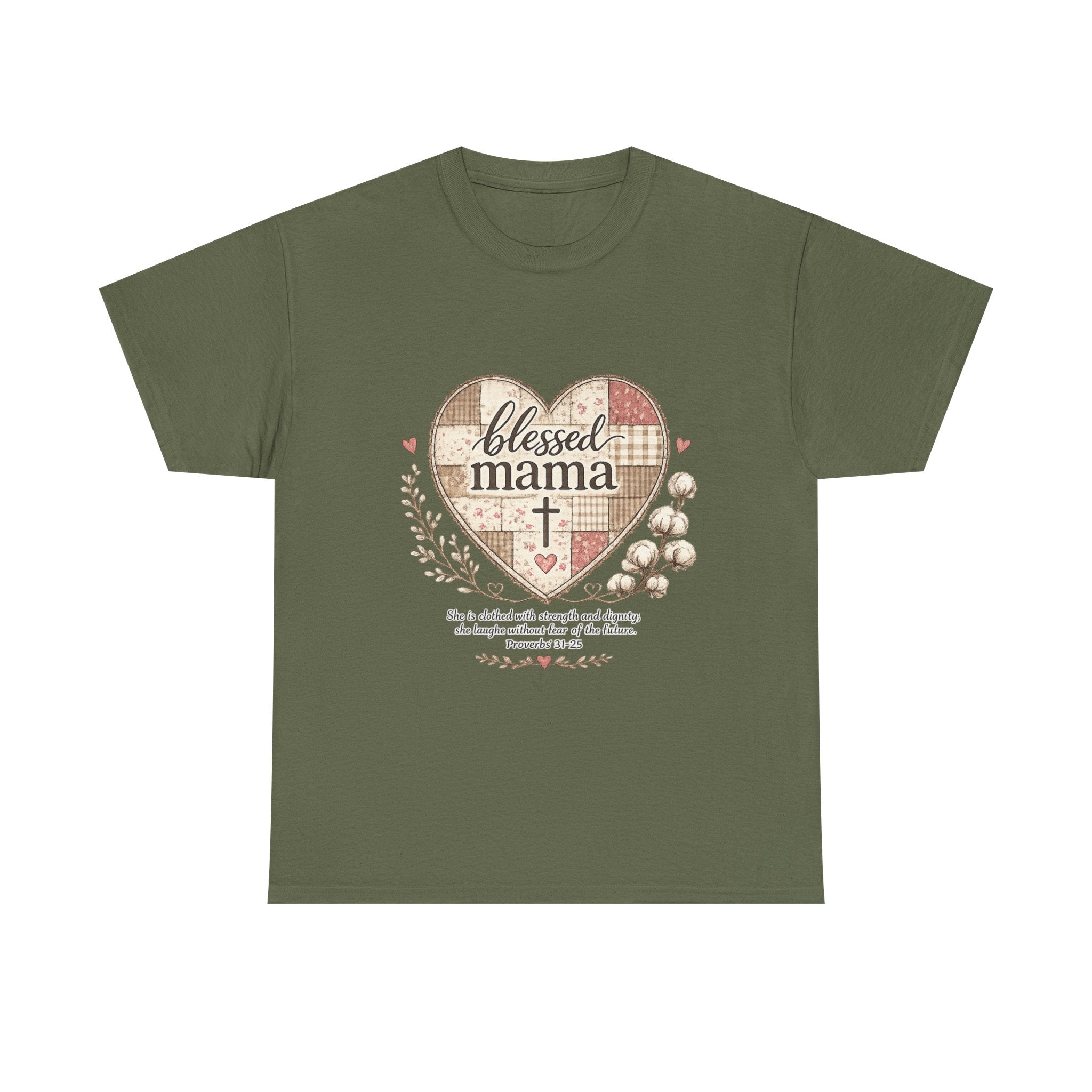 Blessed Mama Heart Tee — Christian Mother's Day Shirt