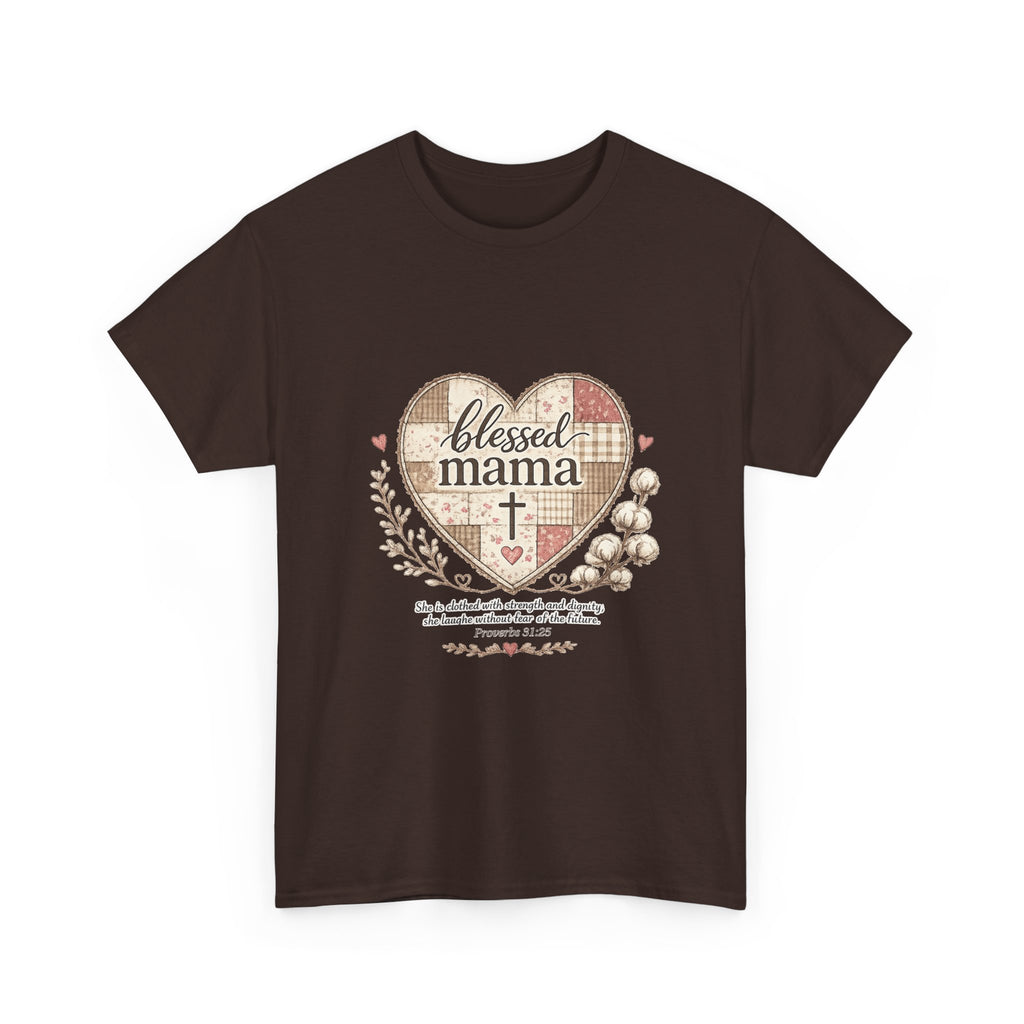 Blessed Mama Heart Tee – Christian Mother's Day Shirt