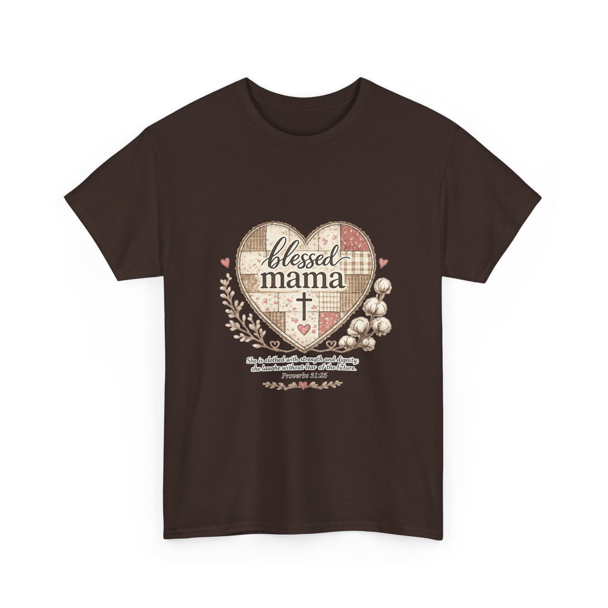 Blessed Mama Heart Tee – Christian Mother's Day Shirt