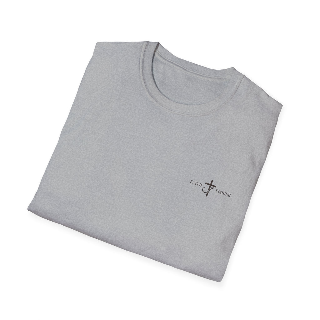 Grace on Water Minimalist T-Shirt — Faith Fishing Chest Graphic