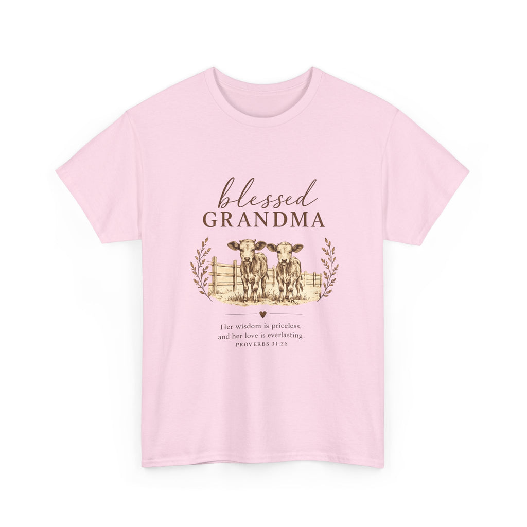 Blessed Grandma Tee – Farmhouse Cow Design, Mother's Day Gift