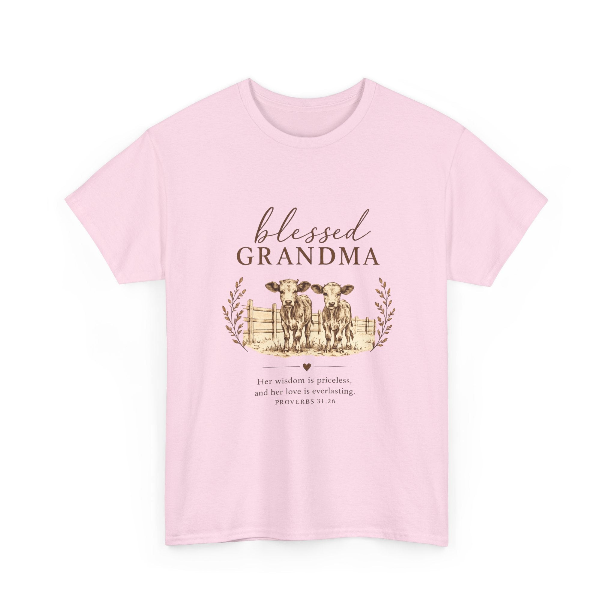 Blessed Grandma Tee – Farmhouse Cow Design, Mother's Day Gift