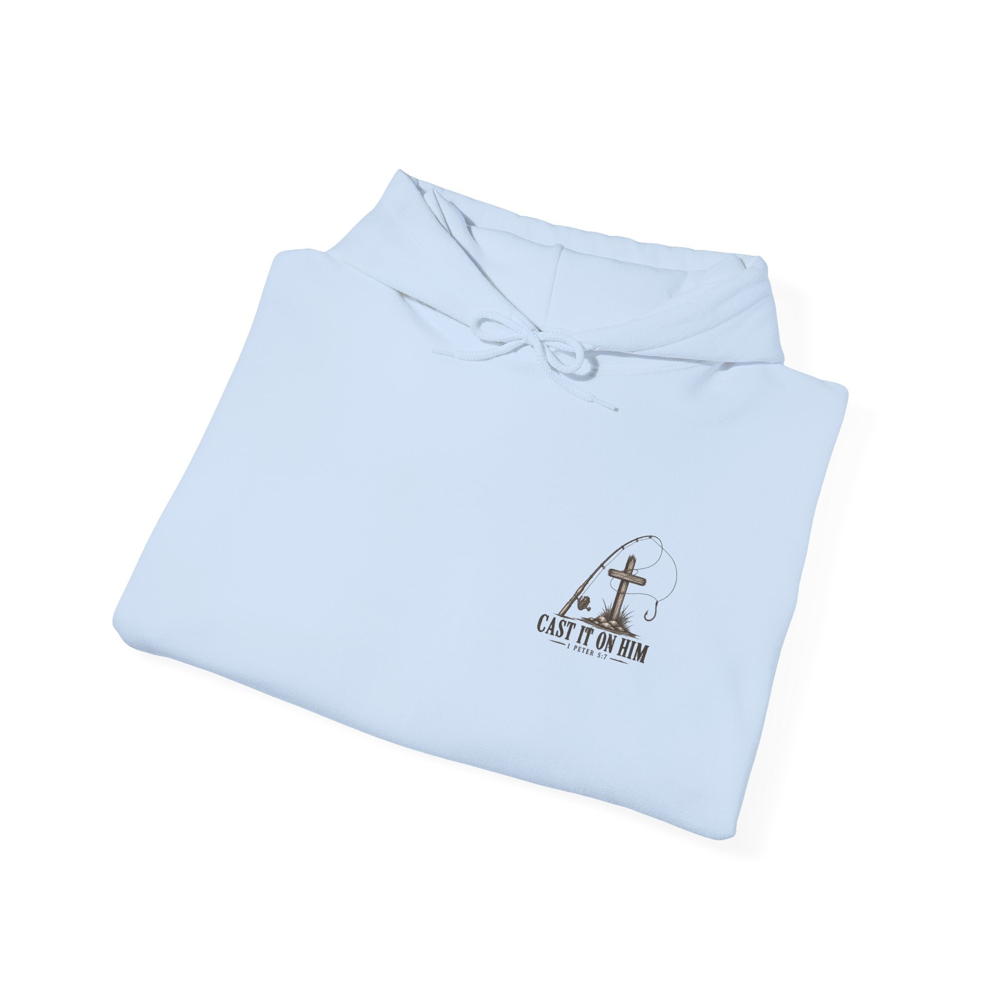 Fishing Hoodie – “Lines Cast, Burdens Passed” Outdoor Angler Pullover