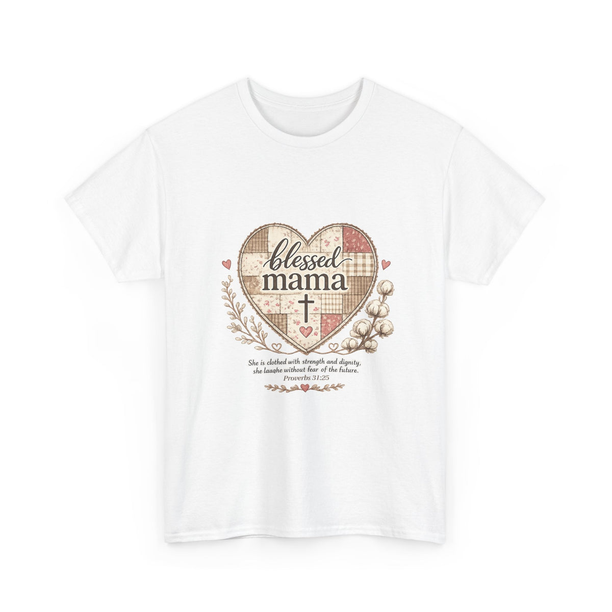 Blessed Mama Heart Tee – Christian Mother's Day Shirt