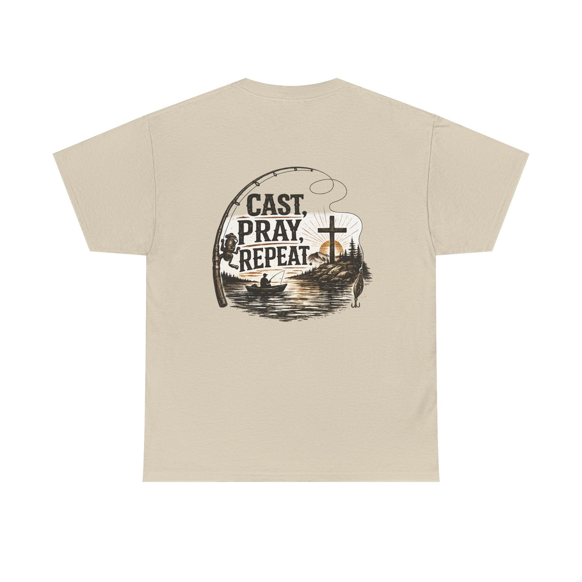 Cast Pray Repeat Fishing T-Shirt — Christian Fishing Tee