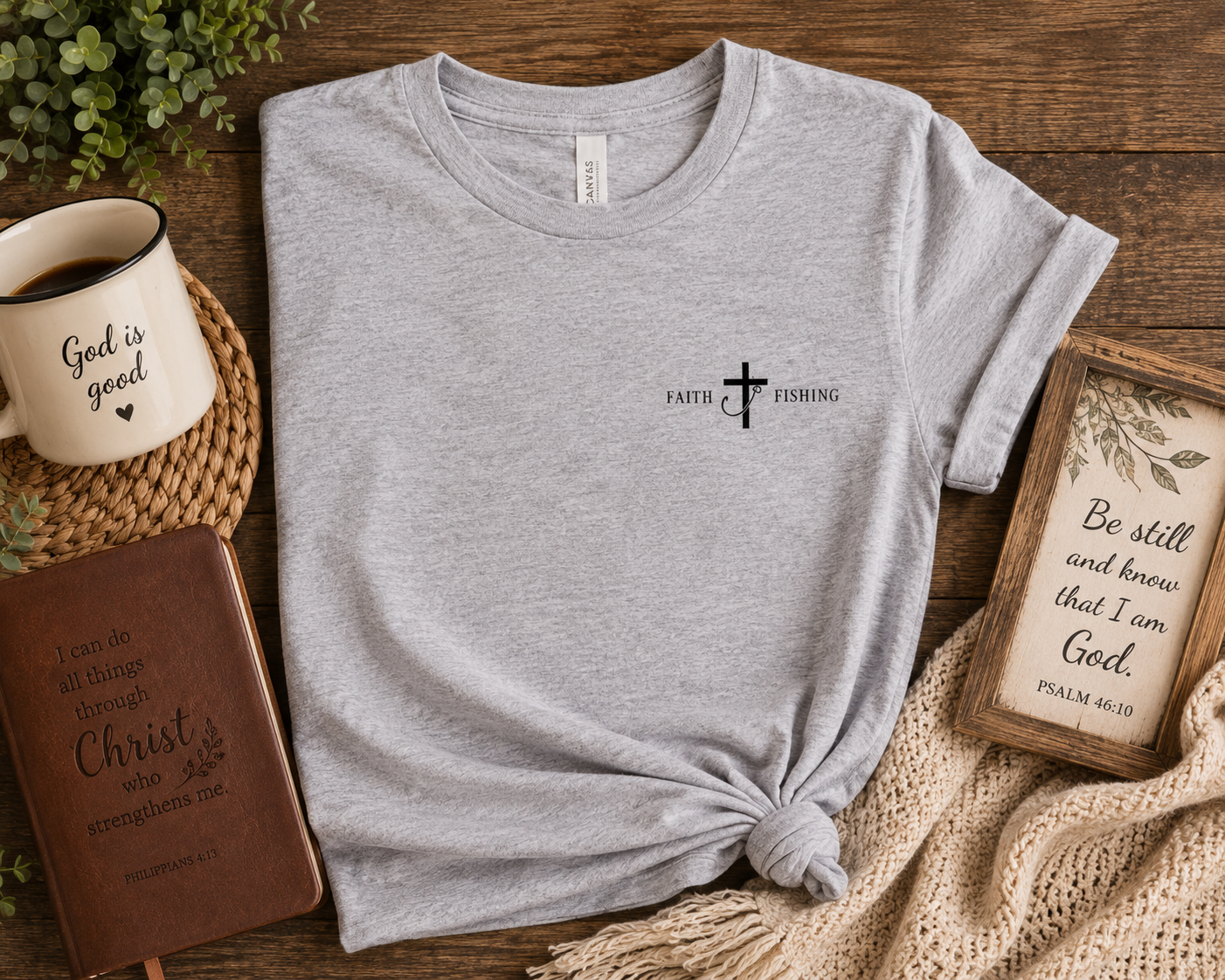 Faith & Fishing T-Shirt — Christian Fishing Graphic Tee