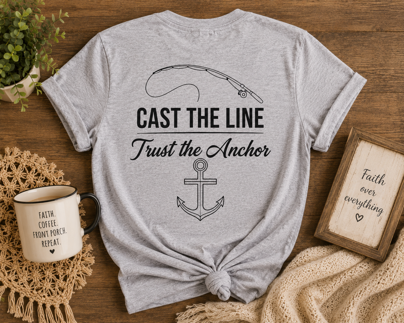 Faith & Fishing T-Shirt — Christian Fishing Graphic Tee