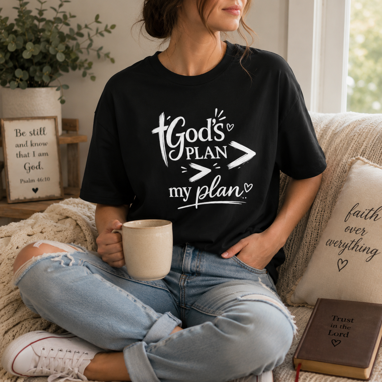 God's Plan T-Shirt — Faith-Inspired Christian Tee (God's Plan > My Plan)