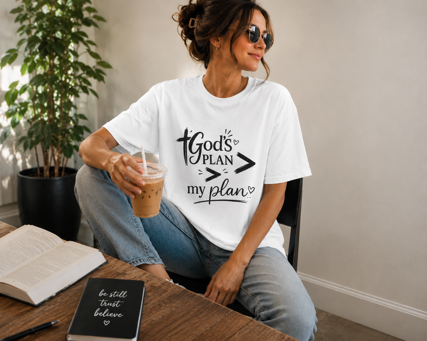 God's Plan > My Plan T-Shirt — Inspirational Christian Faith Tee