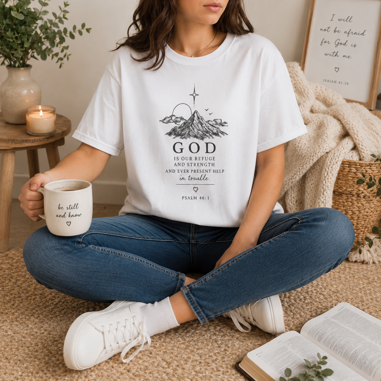 God Mountain Graphic Tee — Psalm 91 Inspirational Christian T-Shirt
