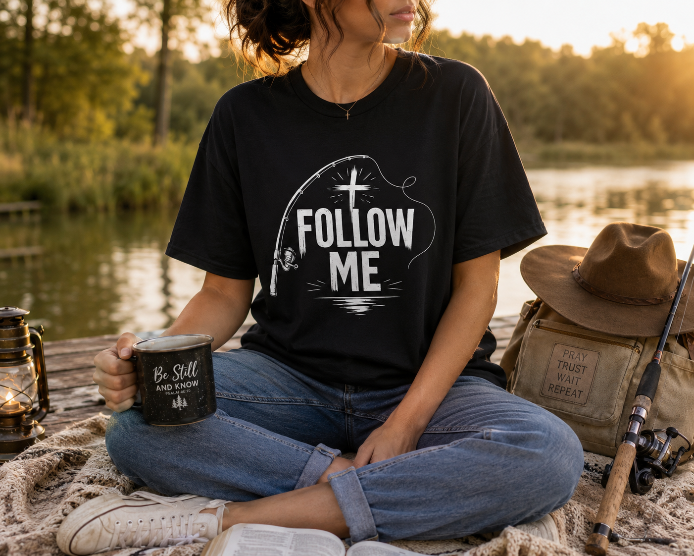 Follow Me Christian T-Shirt — Faith Cross Graphic Tee