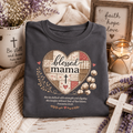 Blessed Mama Heart Tee — Christian Mother's Day Shirt