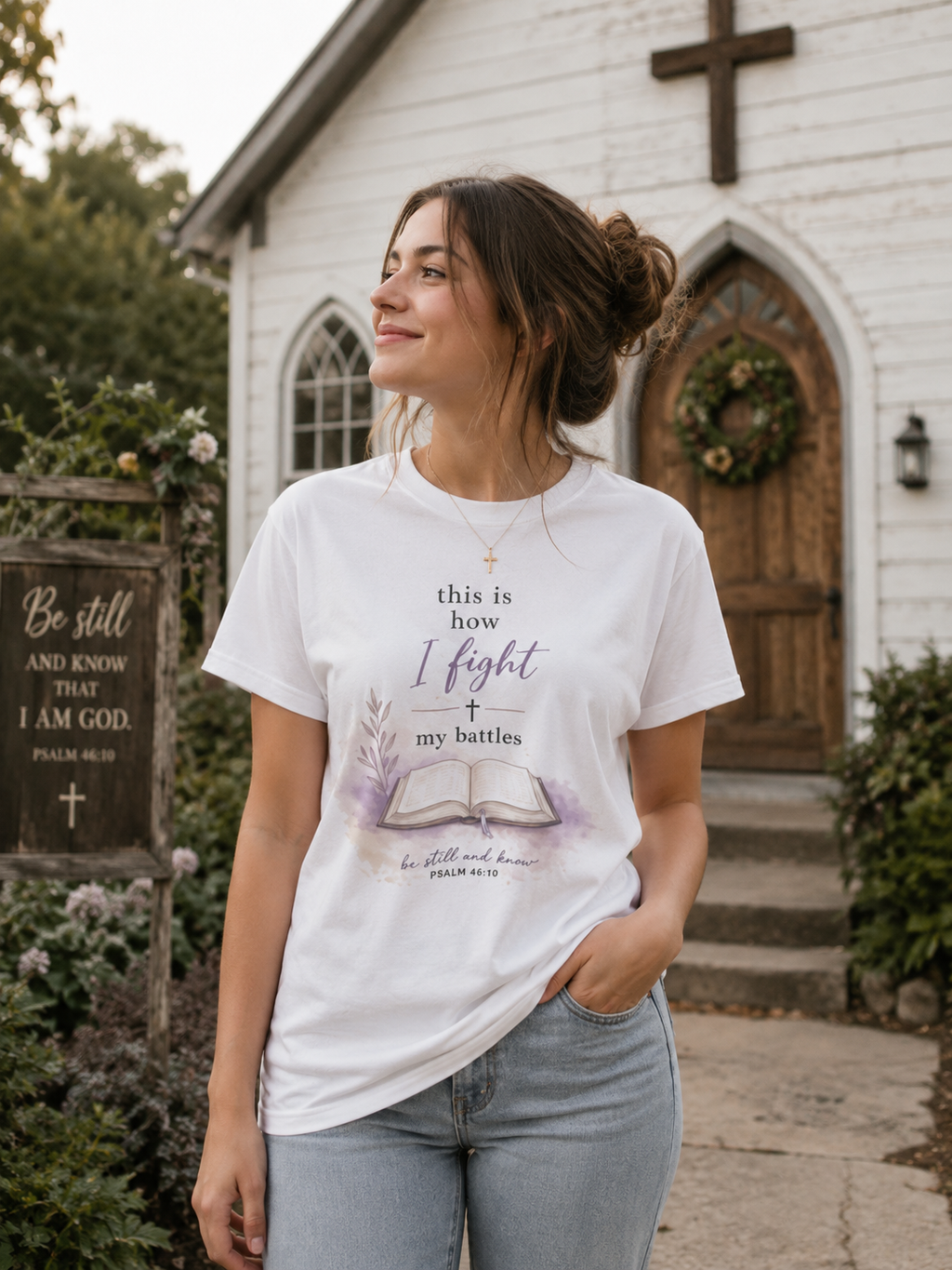 Faith Prayer T-Shirt — “This Is How I Fight My Battles” Christian Scripture Tee