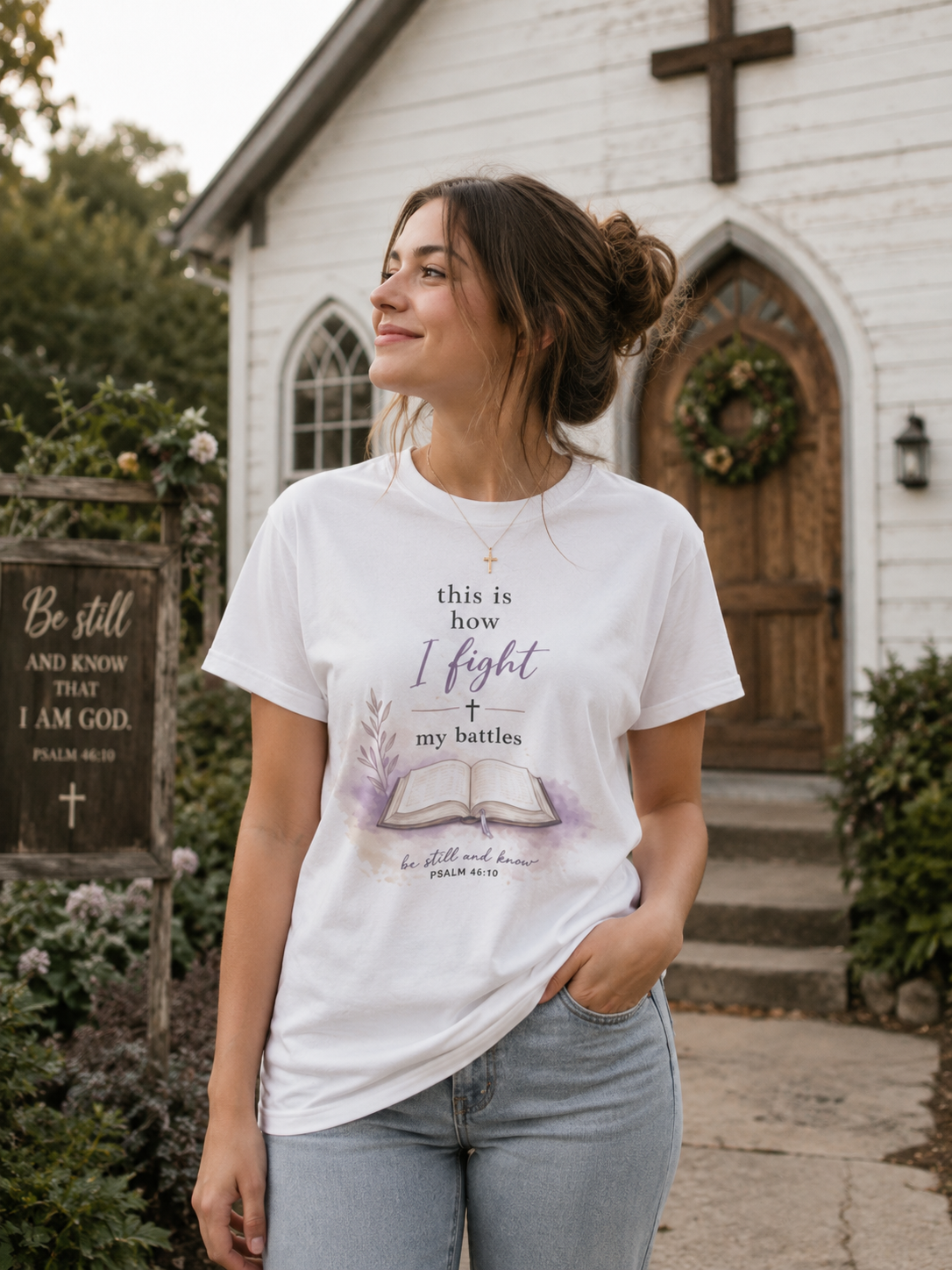 Faith Prayer T-Shirt — “This Is How I Fight My Battles” Christian Scripture Tee