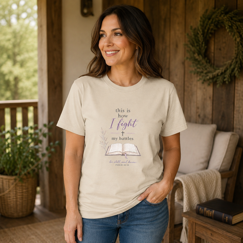 Christian Faith T-Shirt - "This Is How I Fight My Battles" Bible Verse Tee