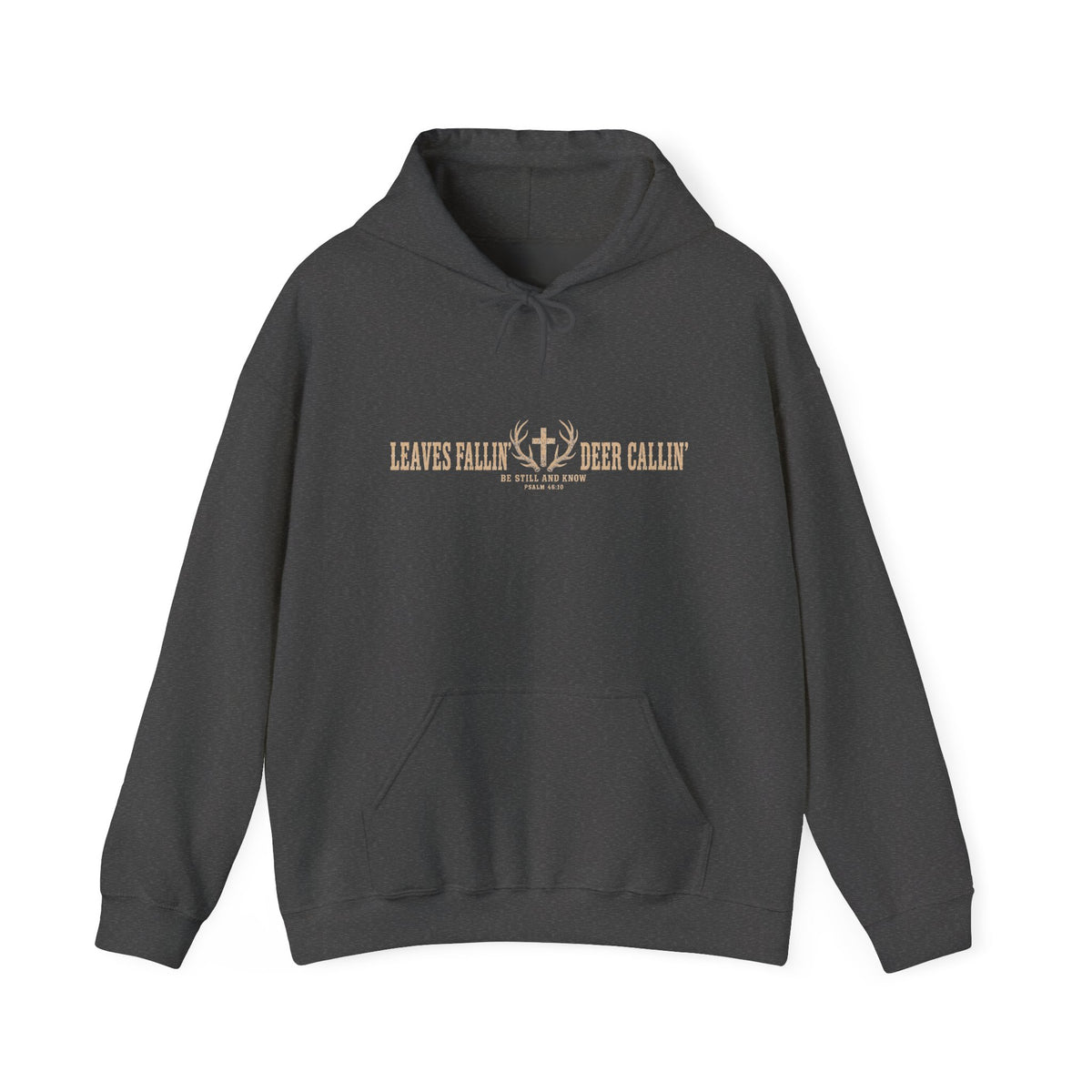 Leaves Fallin’, Deer Callin’ Hoodie — Rustic Christian Deer Hunting Hoodie