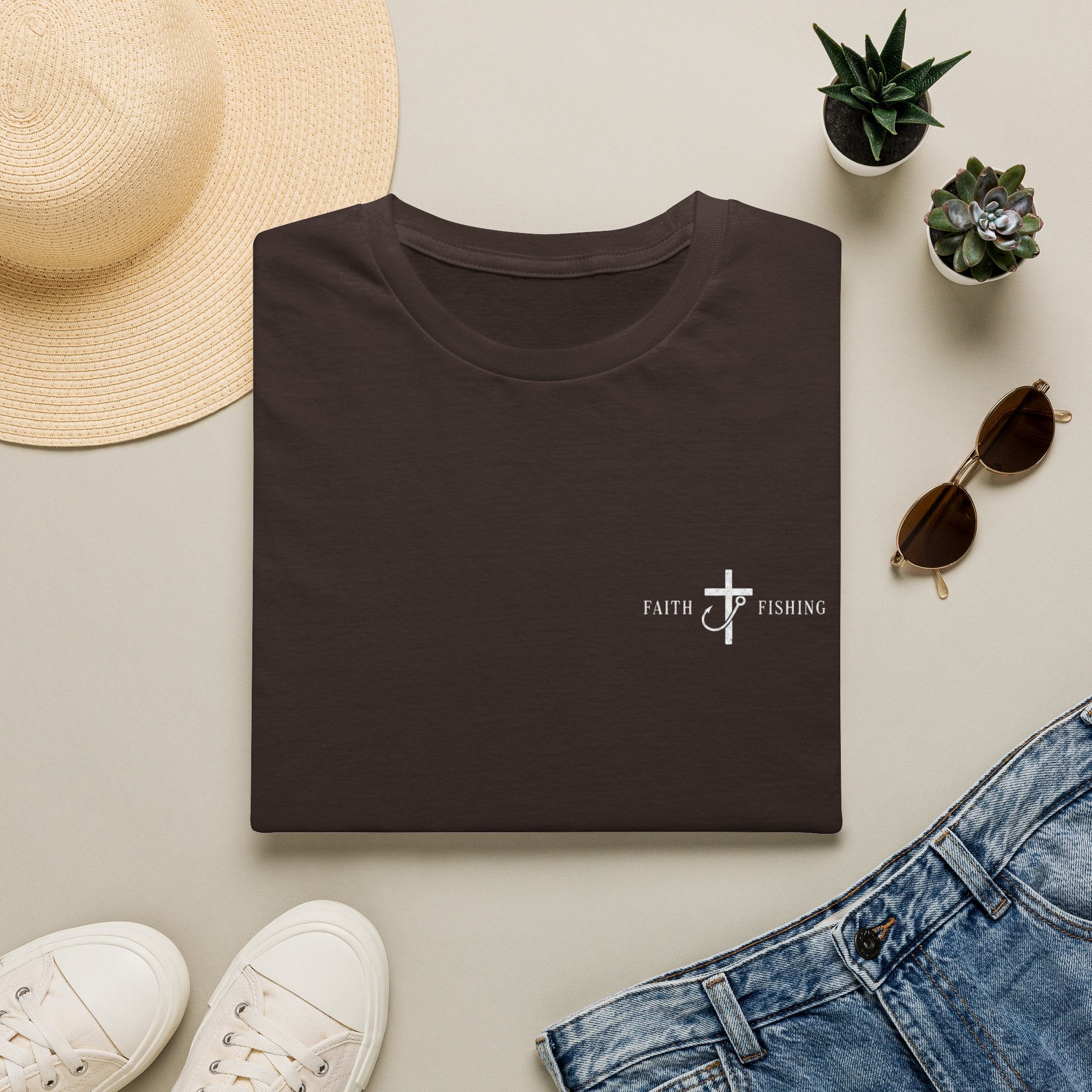 Faith & Fishing Cross T-Shirt — Christian Fishing Tee