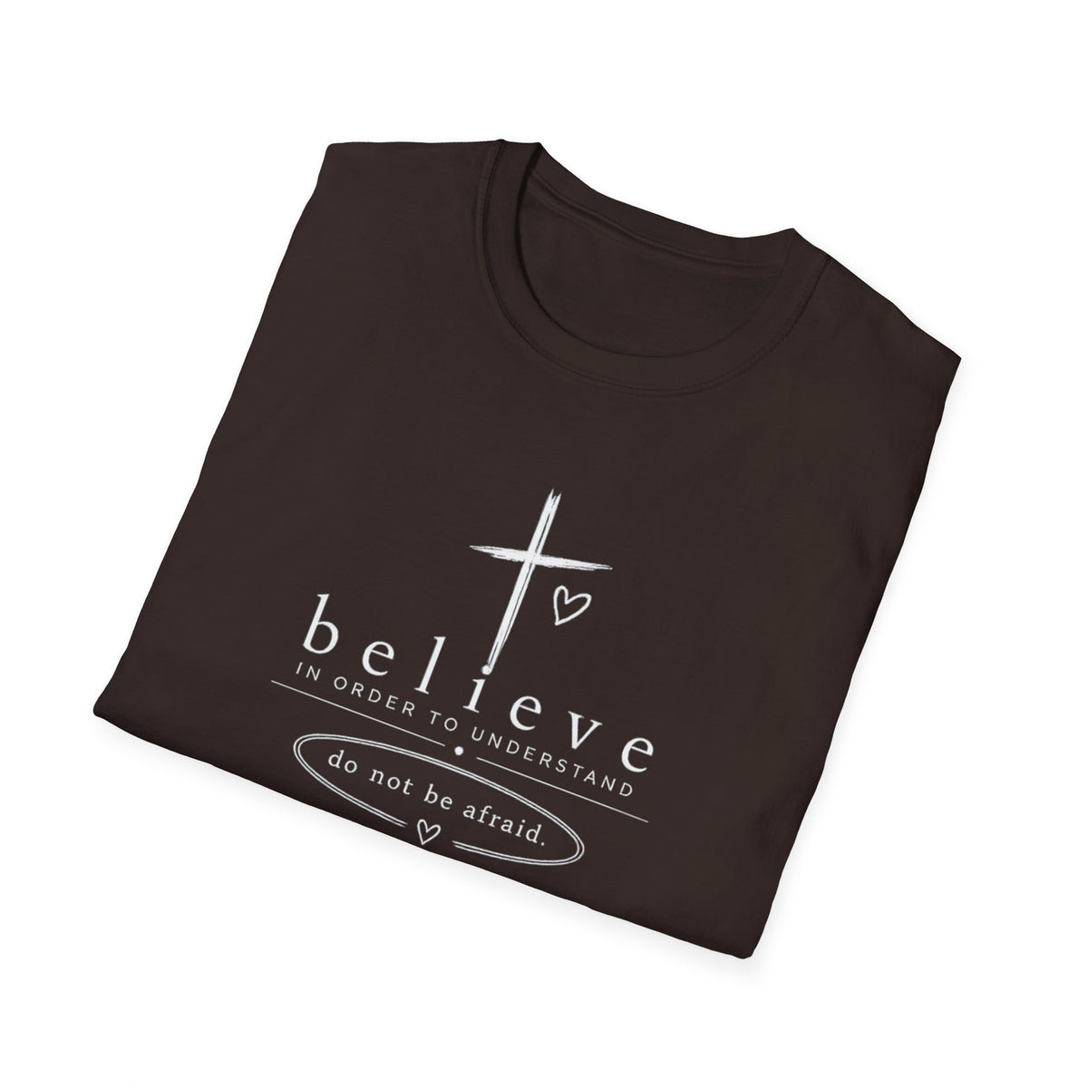 Believe Cross T-Shirt — Inspirational Christian Faith Tee ("believe")
