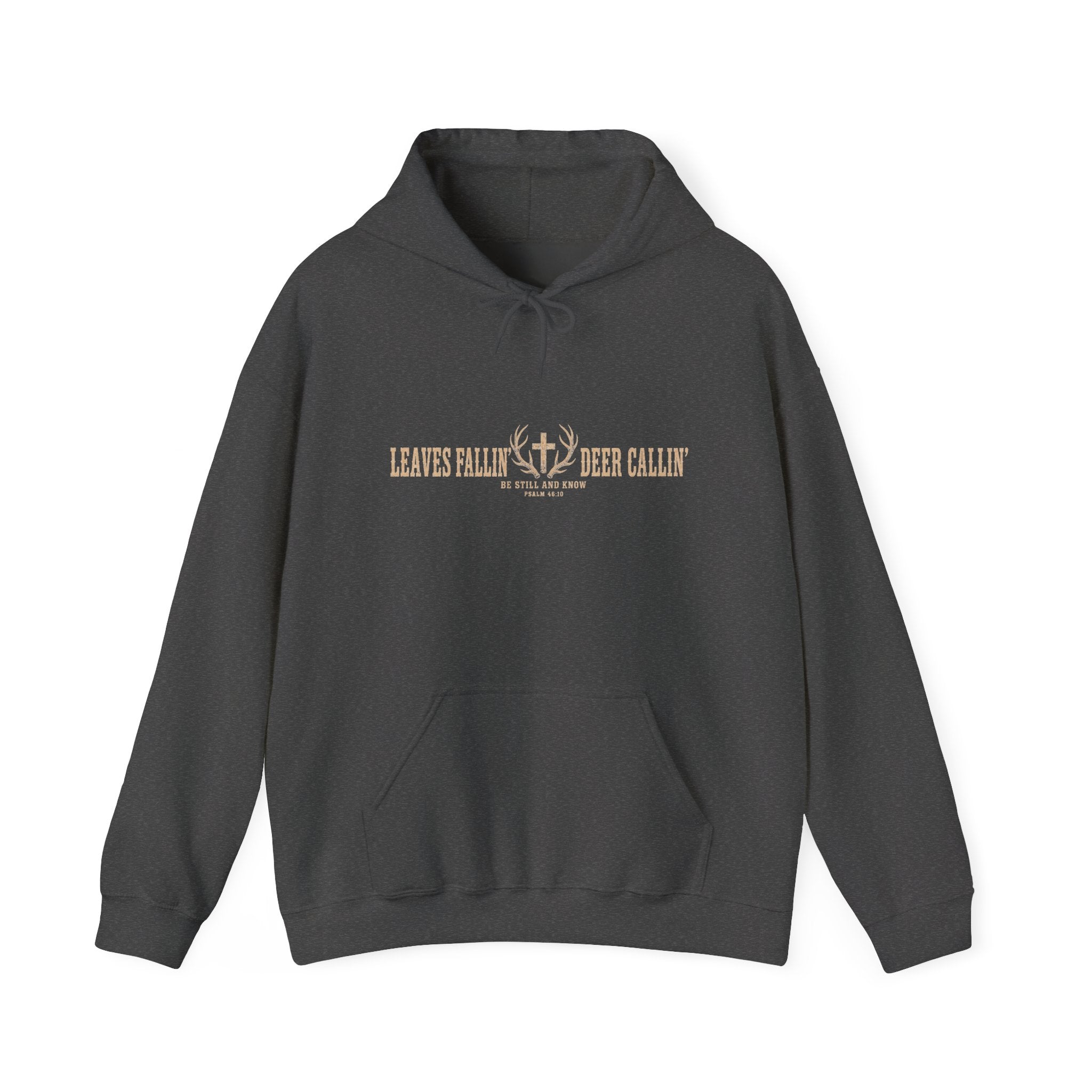 Leaves Fallin’, Deer Callin’ Hoodie — Rustic Christian Deer Hunting Hoodie