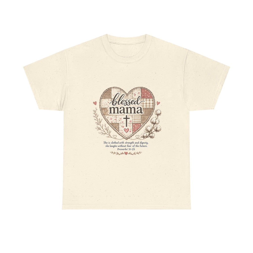 Blessed Mama Heart Tee — Christian Mother's Day Shirt